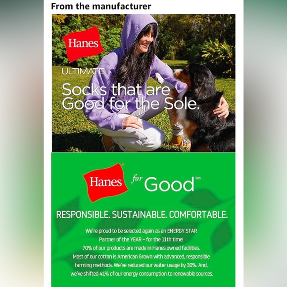 Hanes Ultimate Comfort Ankle Socks 6-Pack White NWTS - Picture 3 of 15